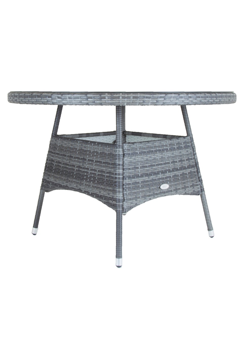 Charles Bentley Rattan Dining Table Grey (H74cm x W130cm)