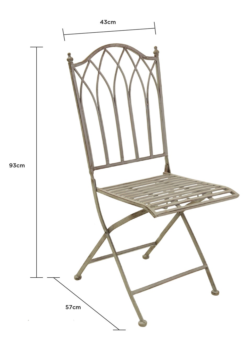 Charles Bentley Wrought Iron Feminine Bistro Set Grey (2 Seater)
