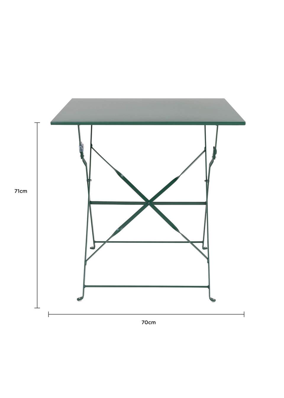 Charles Bentley Square Folding Metal Bistro Set Patio Garden Outdoor (2 Seater)