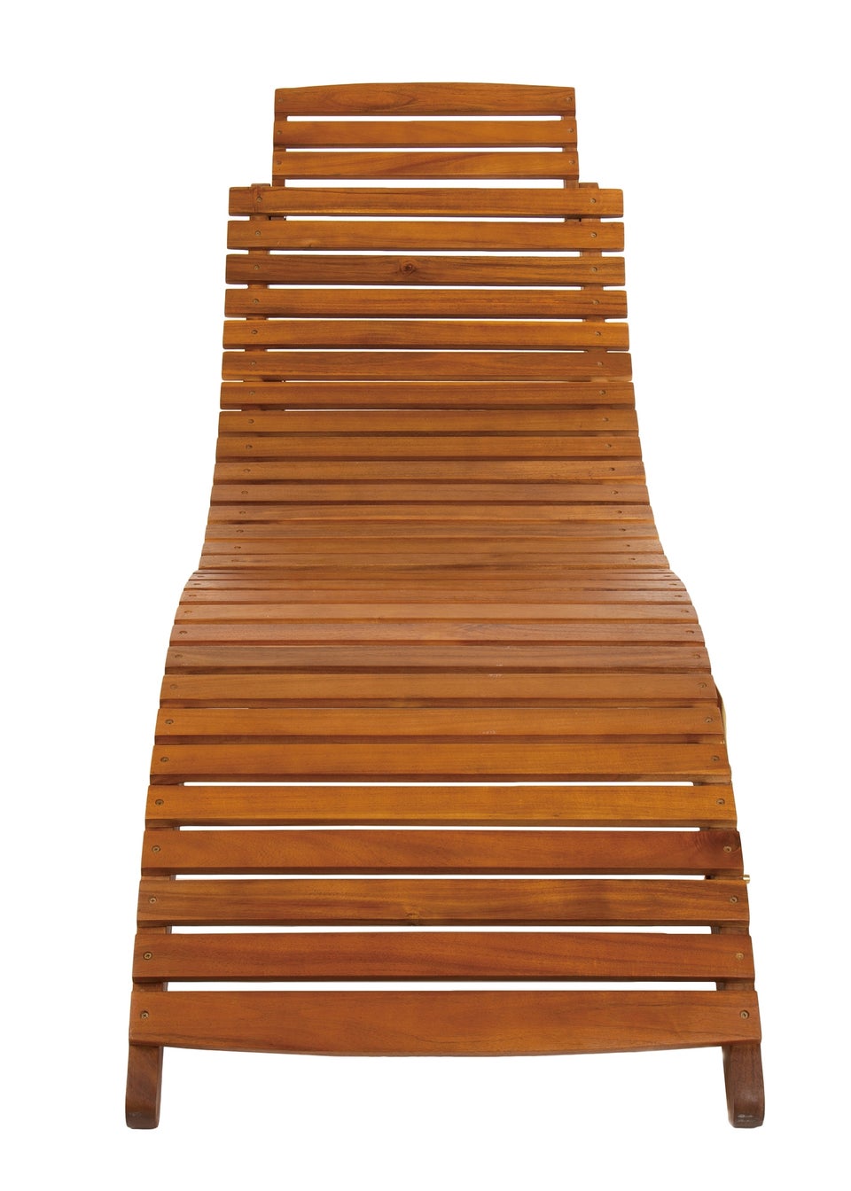 Charles Bentley Sun Lounger in Brown Acacia Hardwood Folding Large (H63cm x W182cm x D60cm)