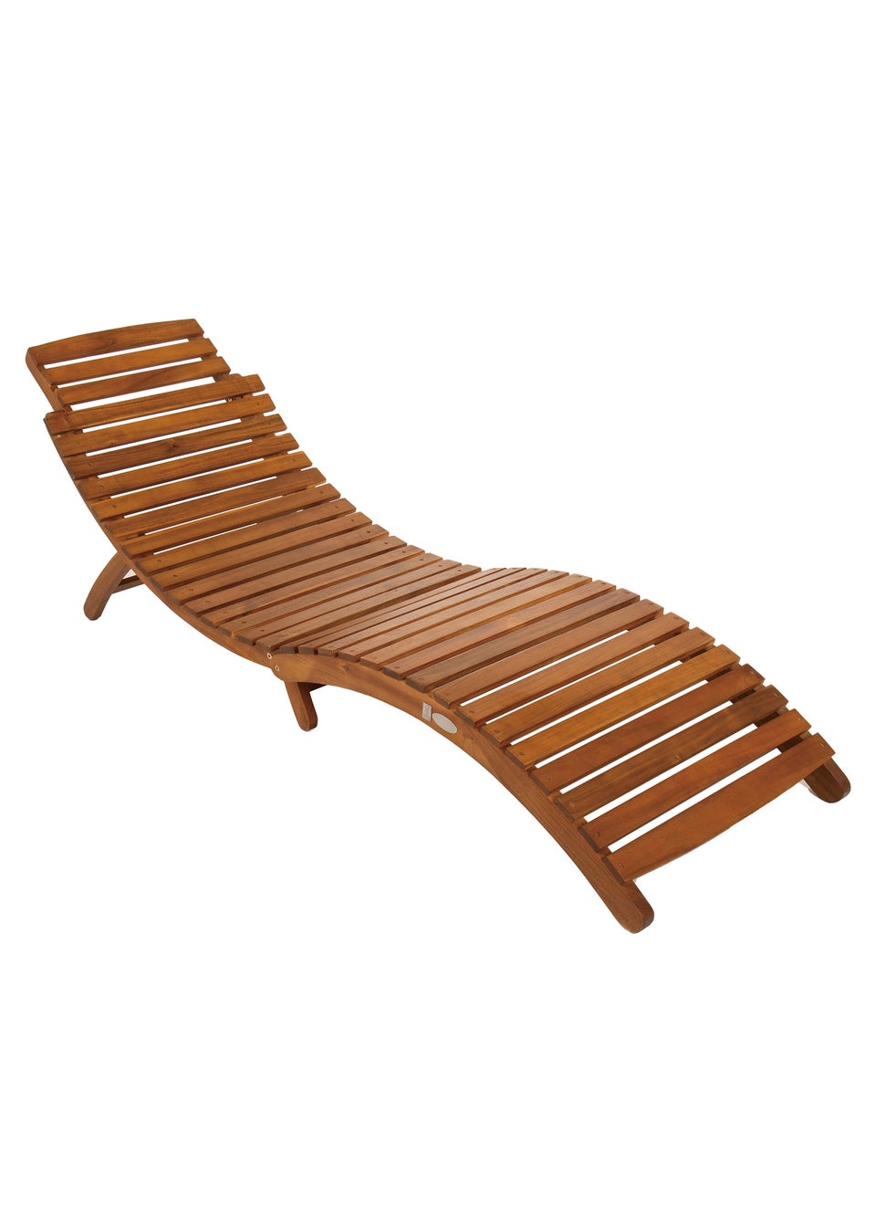 Charles Bentley Sun Lounger in Brown Acacia Hardwood Folding Large (H63cm x W182cm x D60cm)