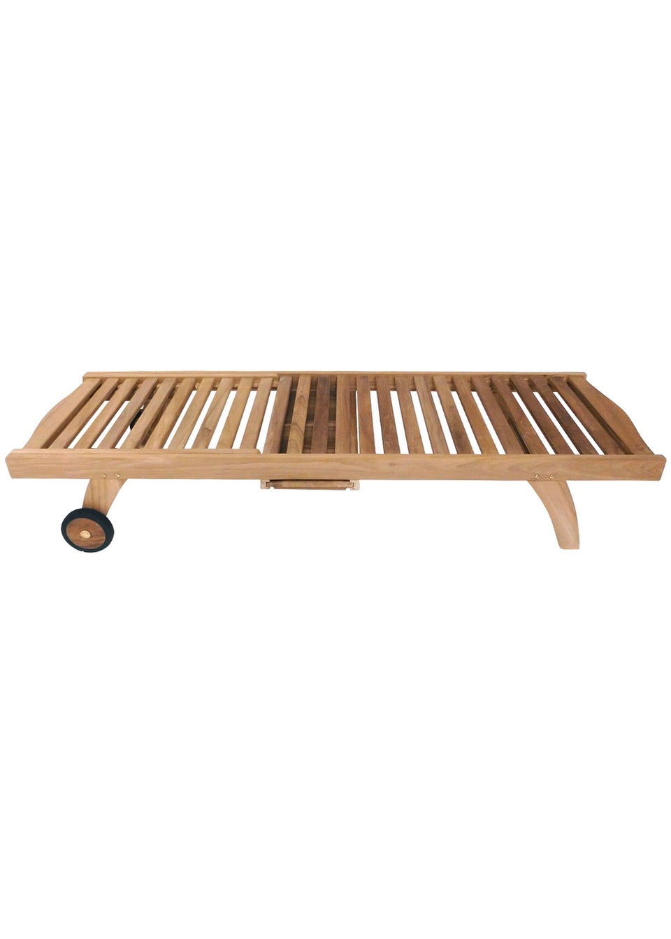 Charles Bentley Solid Wooden Teak Garden Patio Reclining Sun Lounger Sunbed (H35cm x W202cm x D65cm)