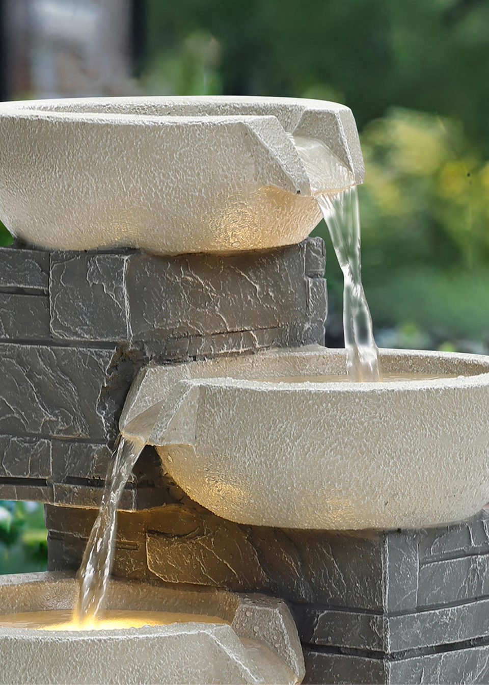 Charles Bentley Rhine Cascading Water Feature (H55.5cm x W37cm x D31cm)