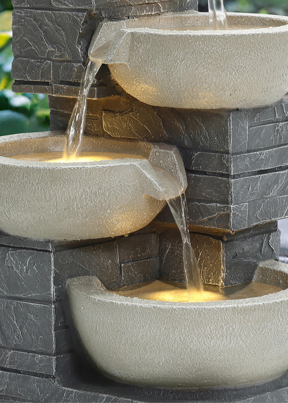 Charles Bentley Rhine Cascading Water Feature (H55.5cm x W37cm x D31cm)