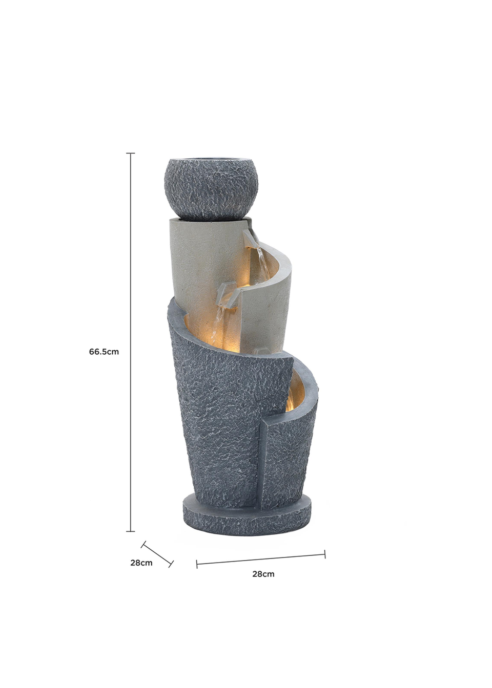 Charles Bentley Seine Cascading Water Feature (H66.5cm x W28cm x D28cm)