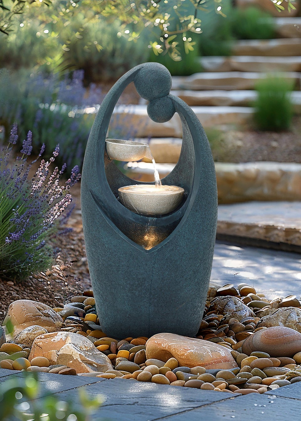 Charles Bentley Tay Cascading Water Feature (H62cm x W30cm x D24cm)