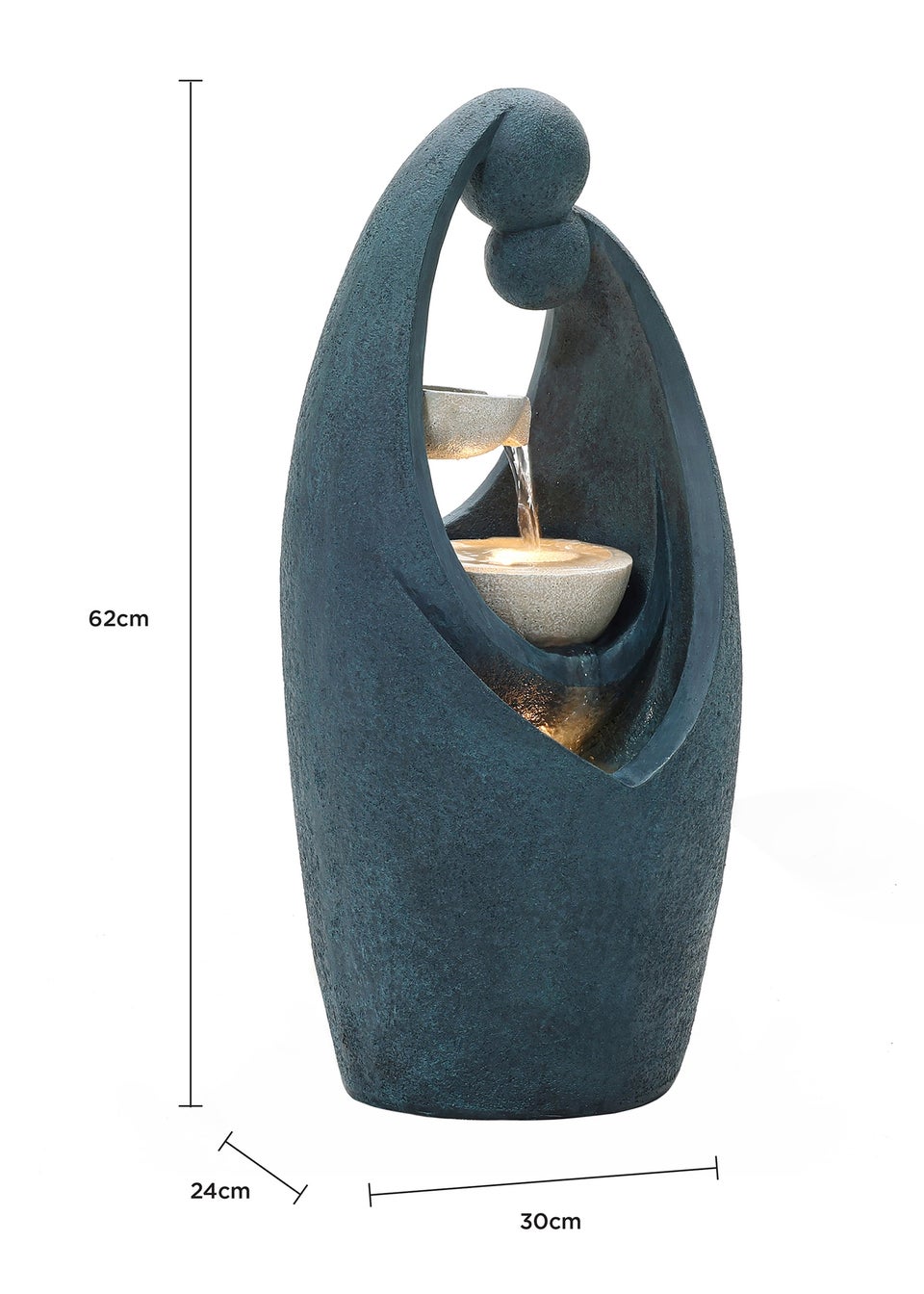 Charles Bentley Tay Cascading Water Feature (H62cm x W30cm x D24cm)