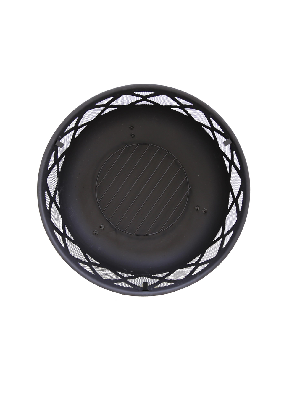 Charles Bentley Round Black Fire Pit (H58cm x W61cm x D61cm)