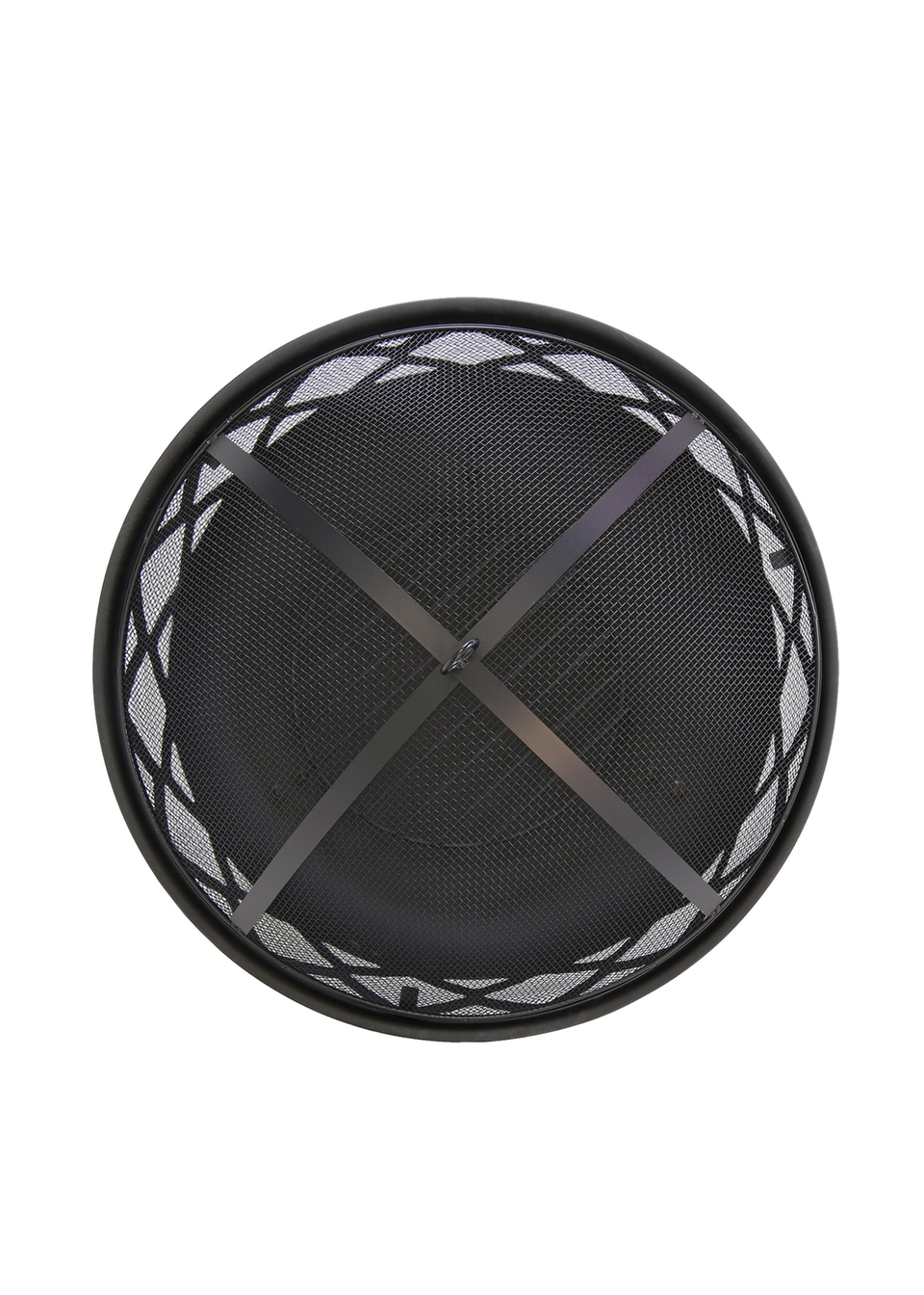 Charles Bentley Round Black Fire Pit (H58cm x W61cm x D61cm)
