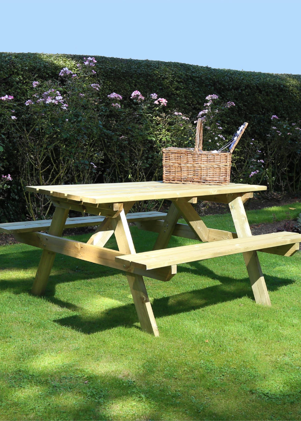 Charles Bentley Hutton Garden British Made Wooden Picnic Table FCS Certified