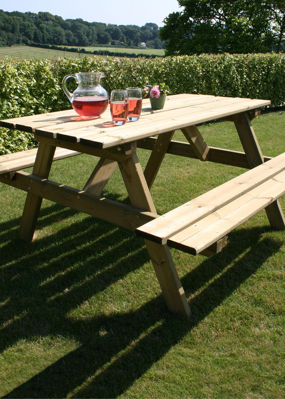 Charles Bentley Hutton Garden British Made Wooden Picnic Table FCS Certified