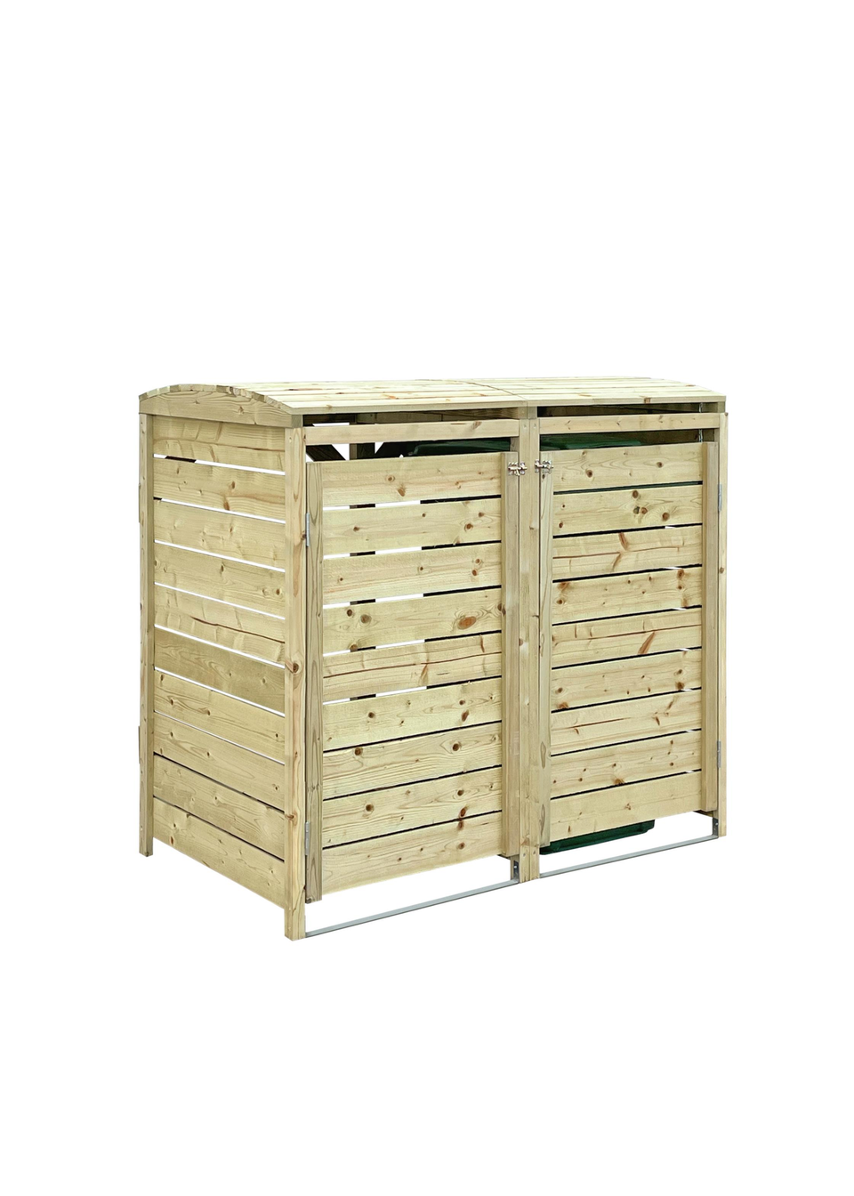 Charles Bentley Double Wooden Wheelie Bin Storage Unit Dustbin Pressure Treated
