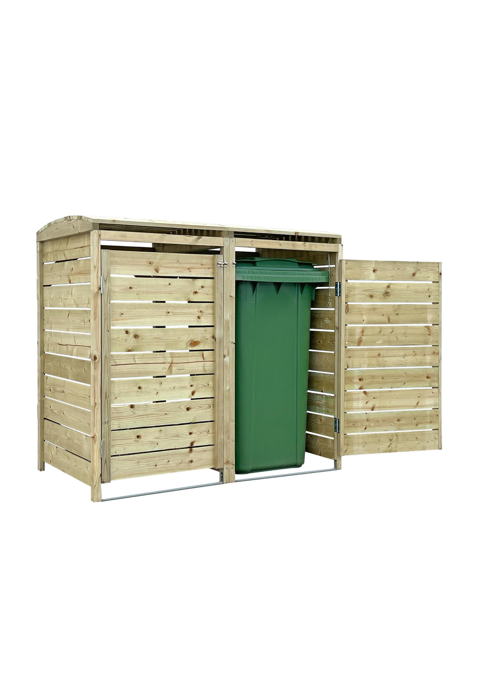 Charles Bentley Double Wooden Wheelie Bin Storage Unit Dustbin Pressure Treated