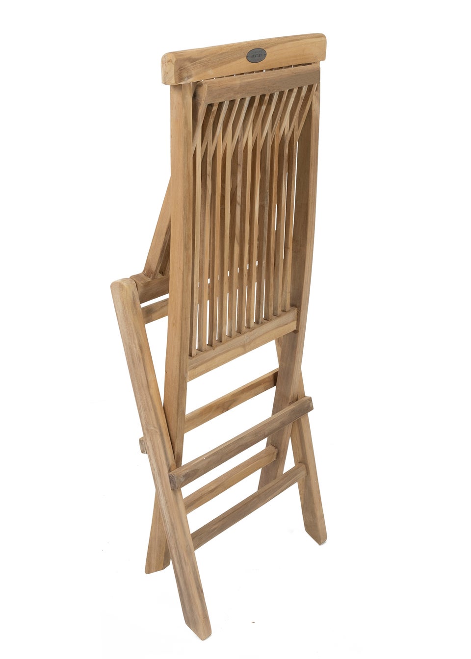 Charles Bentley Pair of Solid Wooden Teak Outdoor Folding Garden Patio Chairs