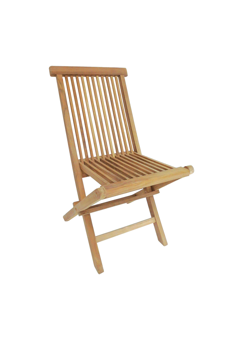 Charles Bentley Pair of Solid Wooden Teak Outdoor Folding Garden Patio Chairs