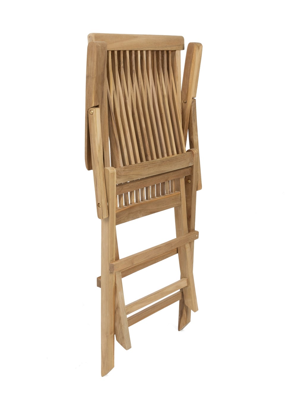 Charles Bentley Pair of Solid Wooden Teak Garden Outdoor Folding Arm Chairs