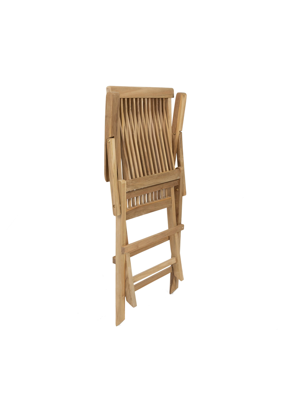 Charles Bentley Pair of Solid Wooden Teak Garden Outdoor Folding Arm Chairs