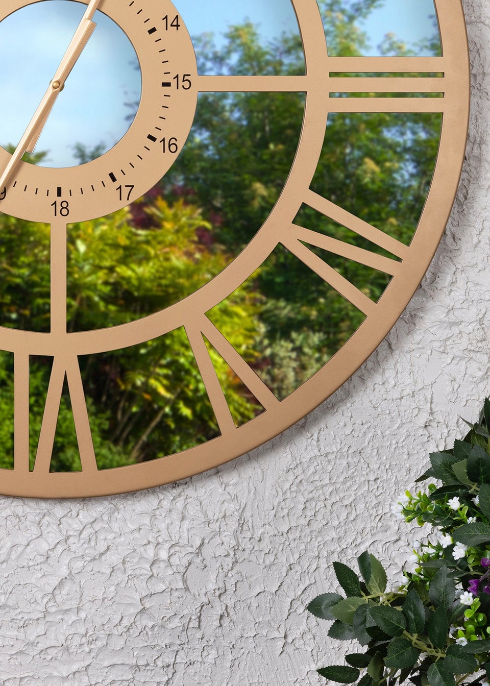 Charles Bentley Coniston Indoor Outdoor Mirrored Skeleton Wall Clock (Dia. 80cm)