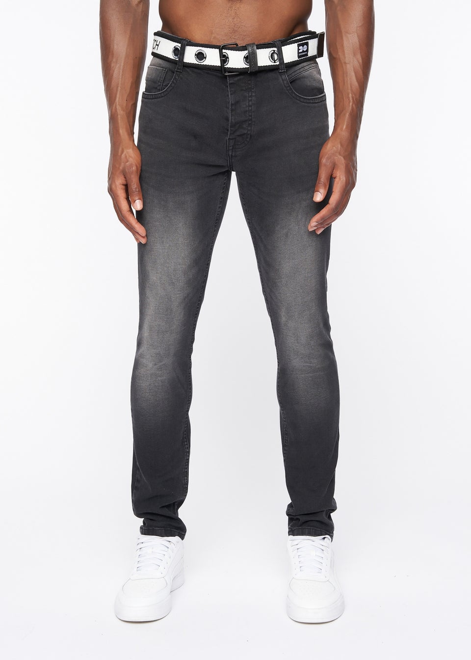 Crosshatch Black Wash Barbeck Slim Fit Denim
