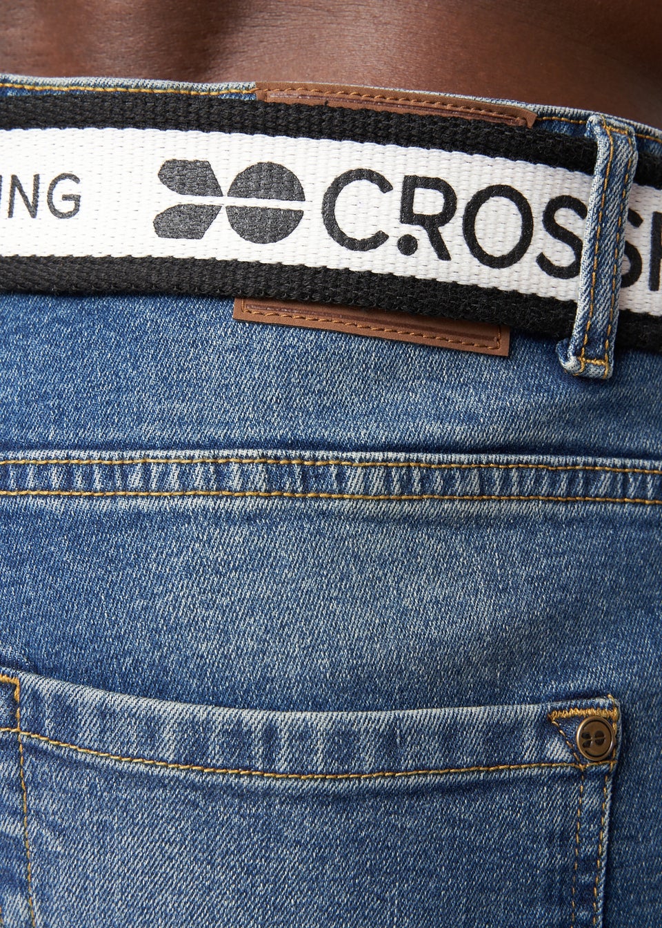 Crosshatch Stone Wash Barbeck Slim Fit Denim