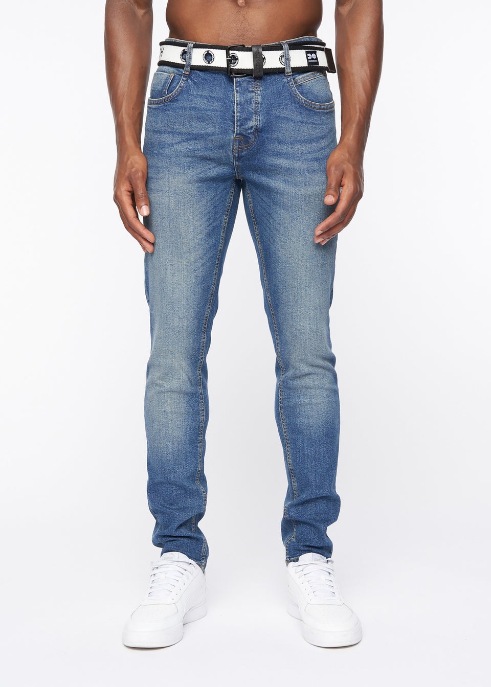 Crosshatch Stone Wash Barbeck Slim Fit Denim