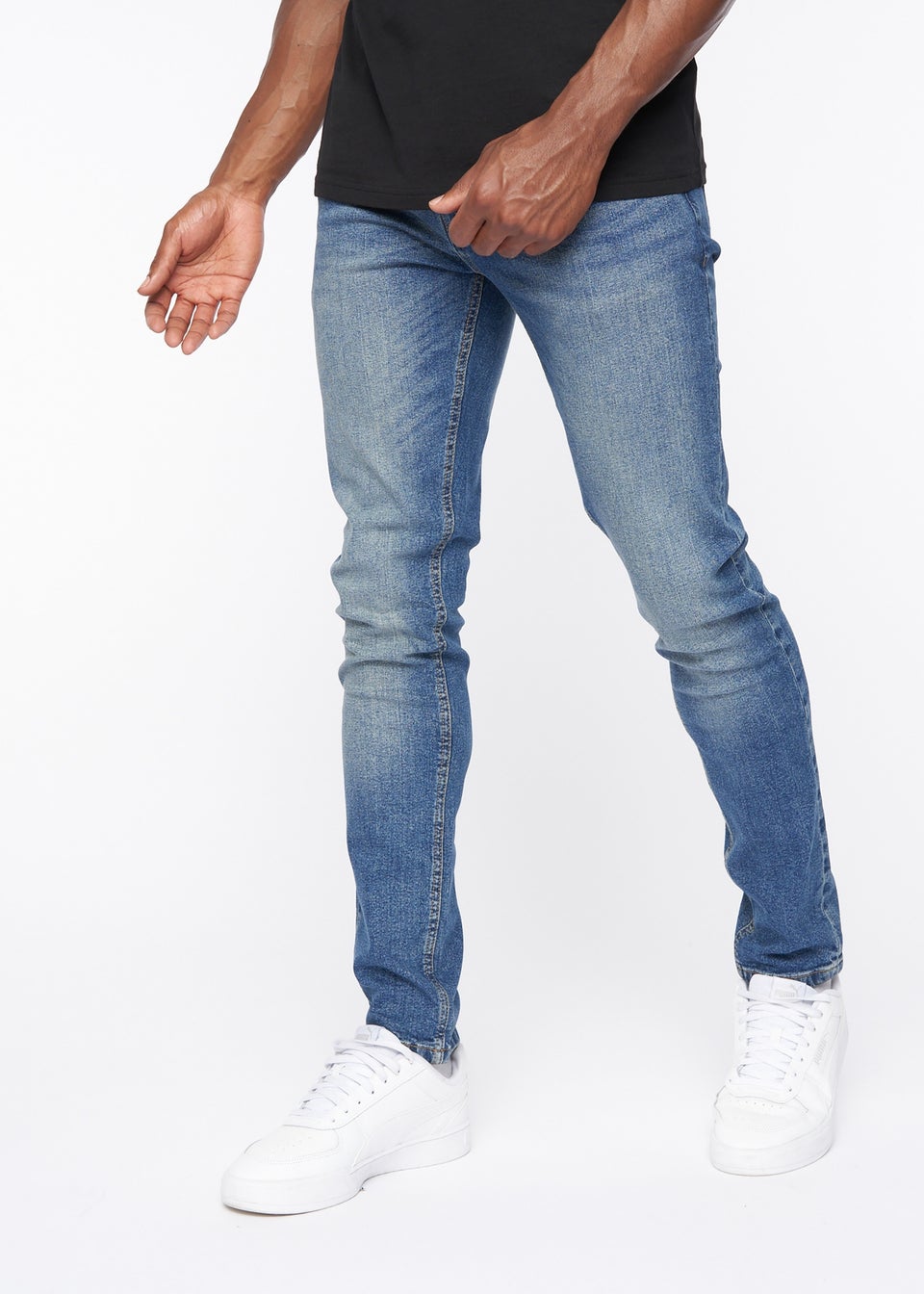 Crosshatch Stone Wash Barbeck Slim Fit Denim
