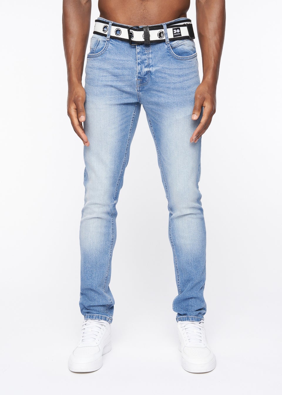 Crosshatch Light Wash Barbeck Slim Fit Denim