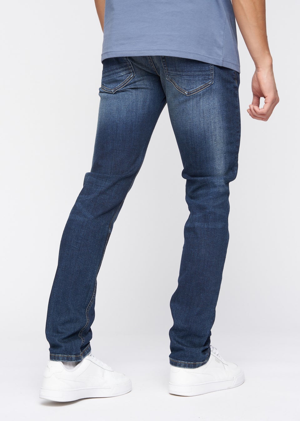 Crosshatch Tinted Blue Barbeck Slim Fit Denim