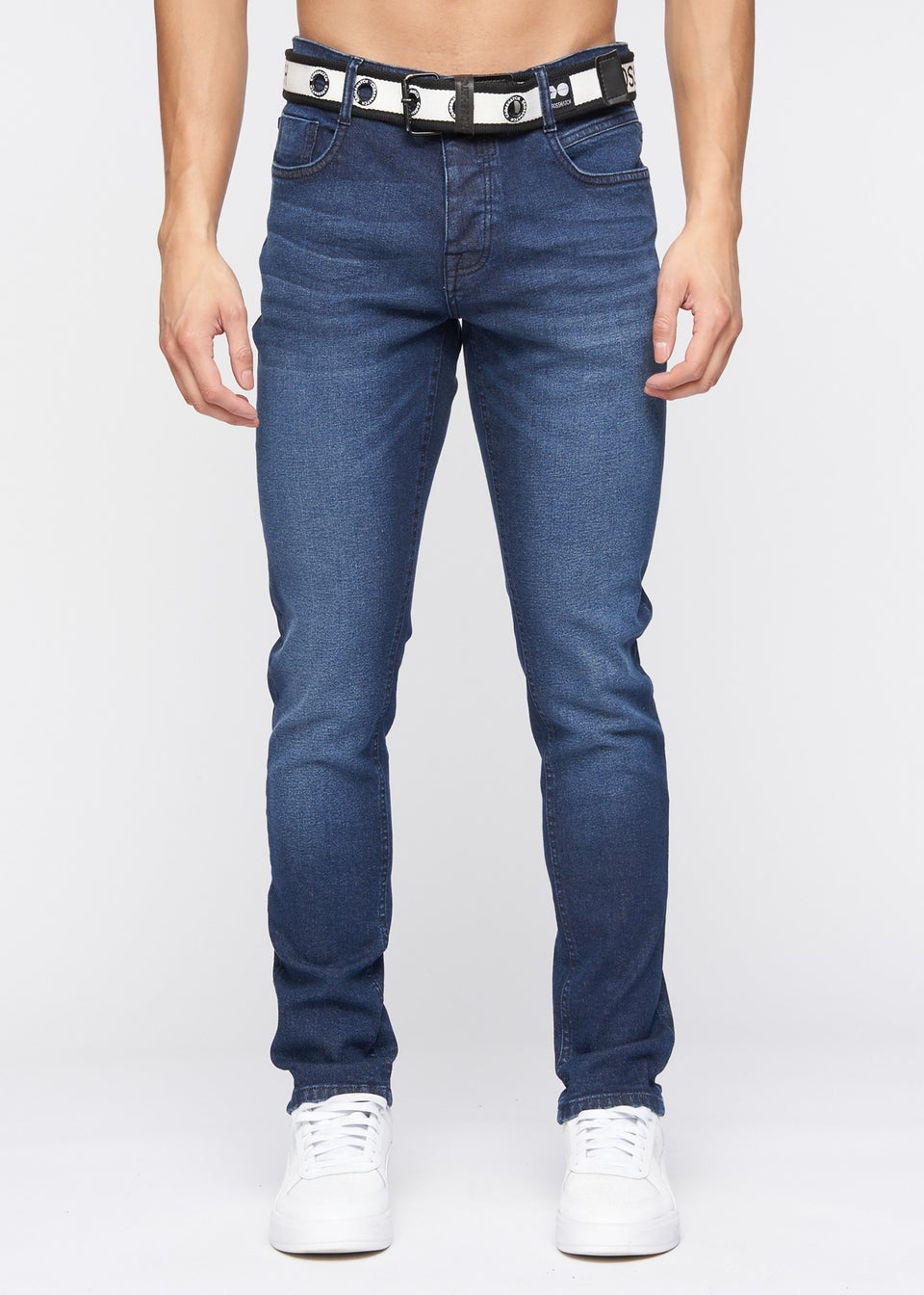 Crosshatch Dark Wash Barbeck Slim Fit Denim
