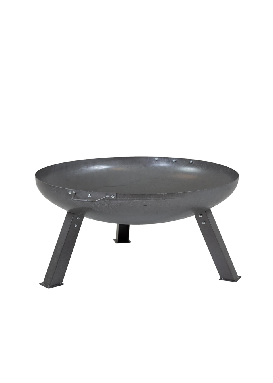 Charles Bentley Large Round Oil Finished Fire Pit Steel Outdoor Heating
