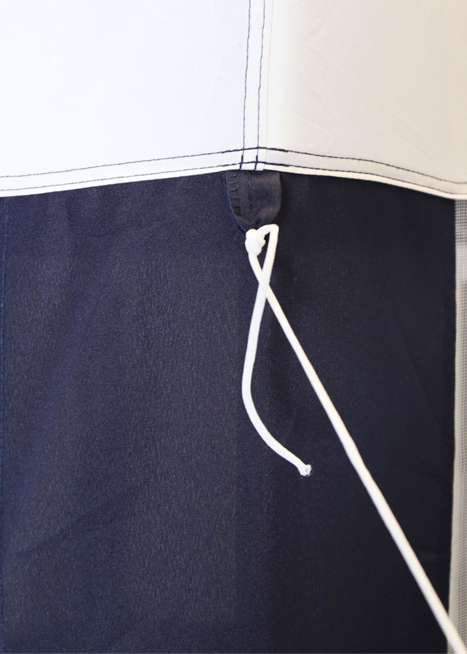 Charles Bentley Hexagonal Gazebo with Mesh Sides Blue/Beige Showerproof (H200cm x W200cm x L200cm)