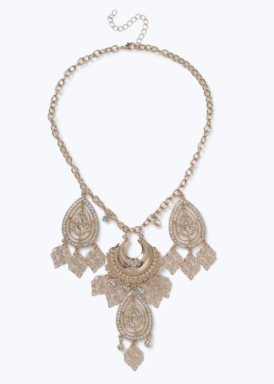 Muse Gold Filigree Charm Collar Necklace