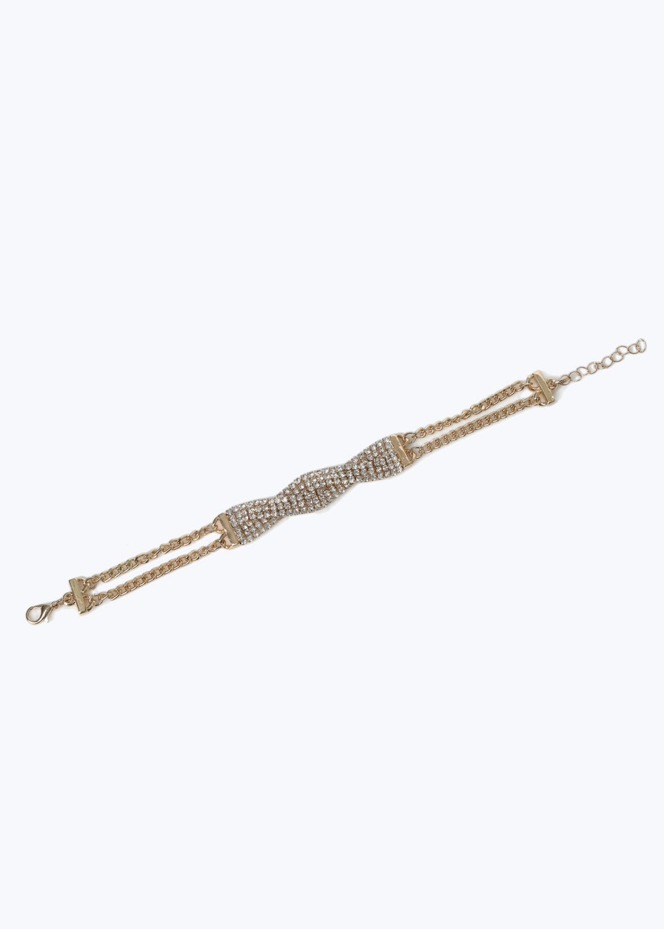 Muse Gold Rhinestone Twist Bracelet