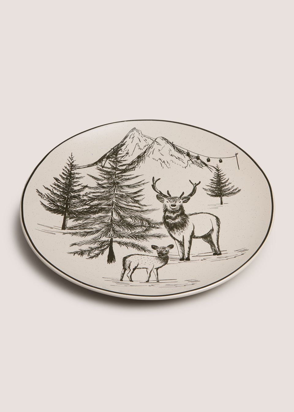 Cream Mono Stag Dinner Plate
