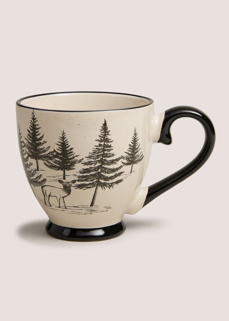 Cream Mono Stag Mug