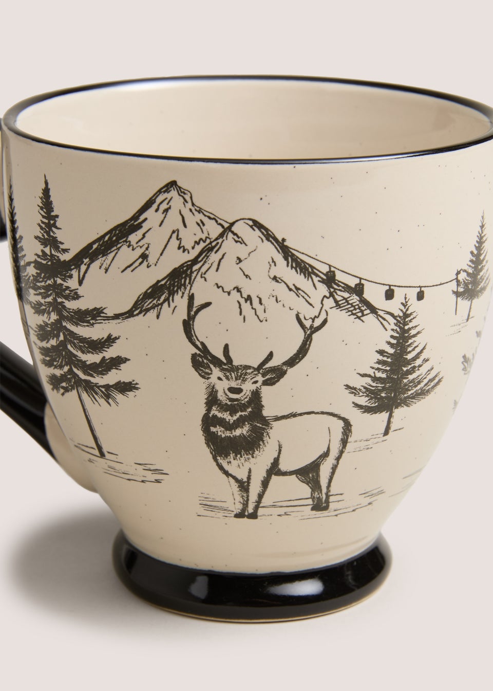 Cream Mono Stag Mug