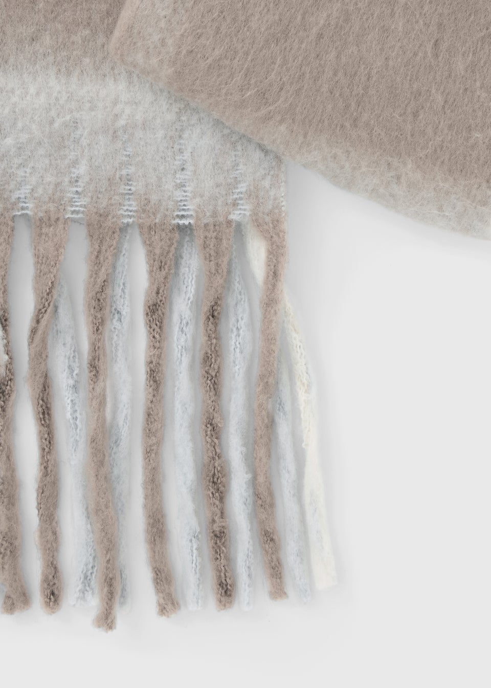 Blue Check Brushed Scarf