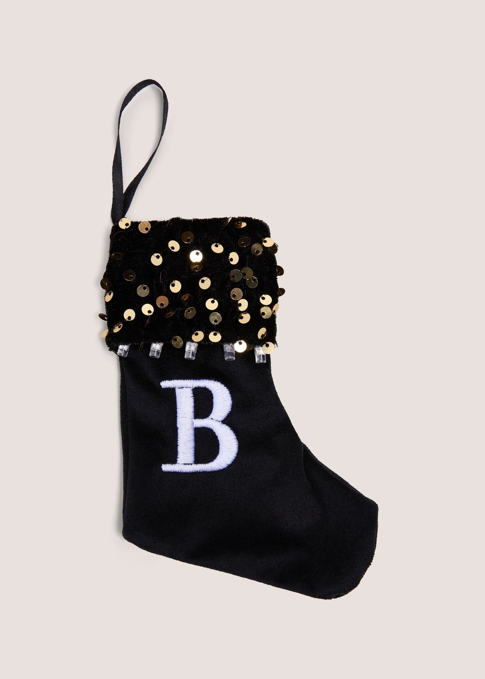 Black Alphabet Stocking Tree Decoration
