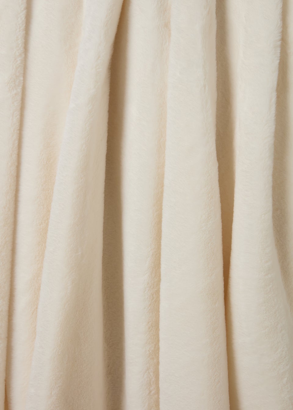 Cream Faux Fur Throw