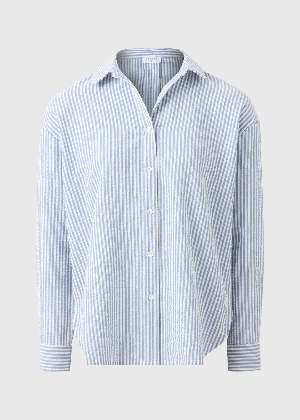 Blue Seersucker Striped Shirt