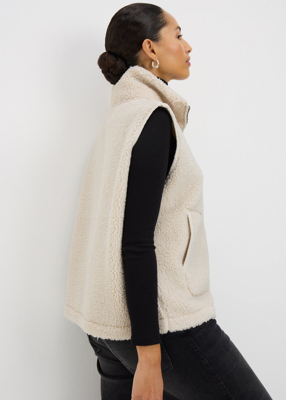 Cream Borg Gilet