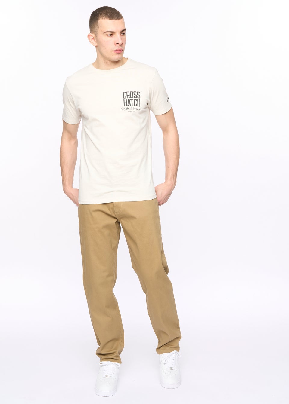 Crosshatch Biscuit Chalford Baggy Chinos