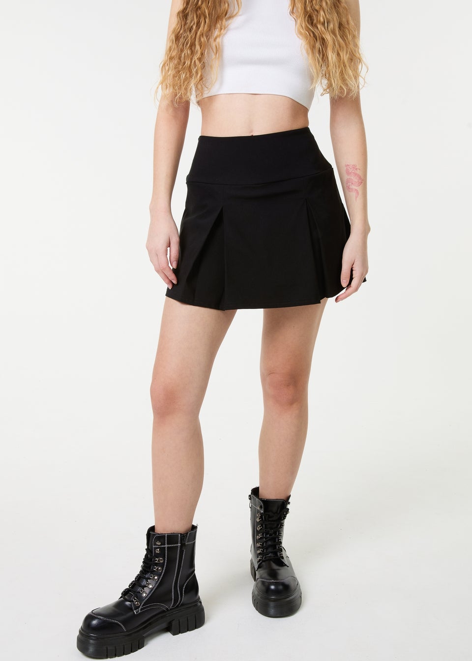 Pink Vanilla Black Mini Pleated Skort