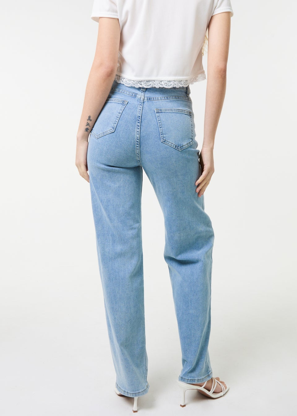 Pink Vanilla Denim Spray Heart Detail Jeans