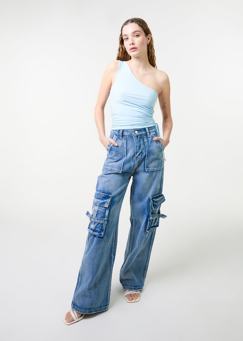 Pink Vanilla Blue Asymmetric Top