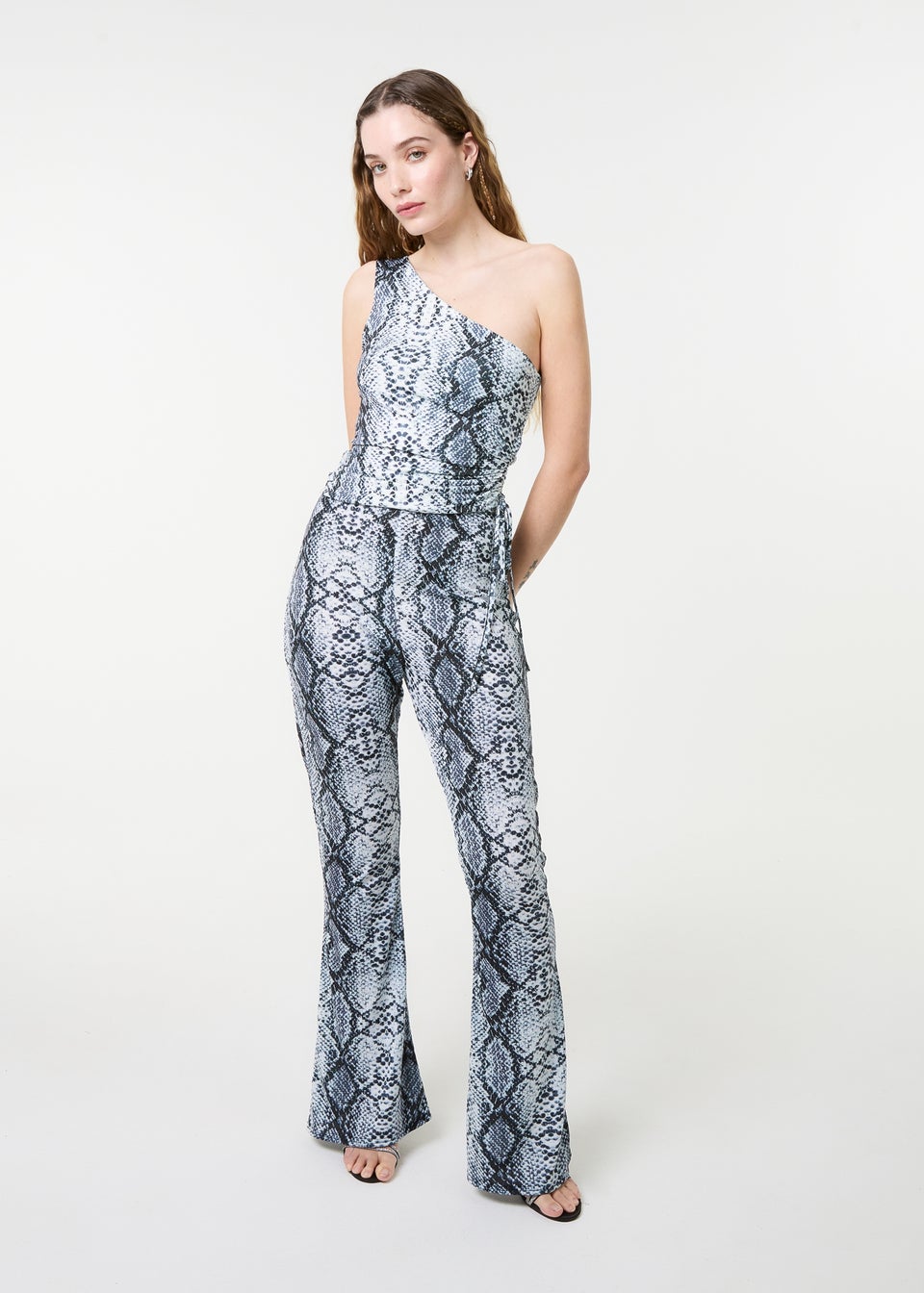 Pink Vanilla Grey Snake Asymmetric Top