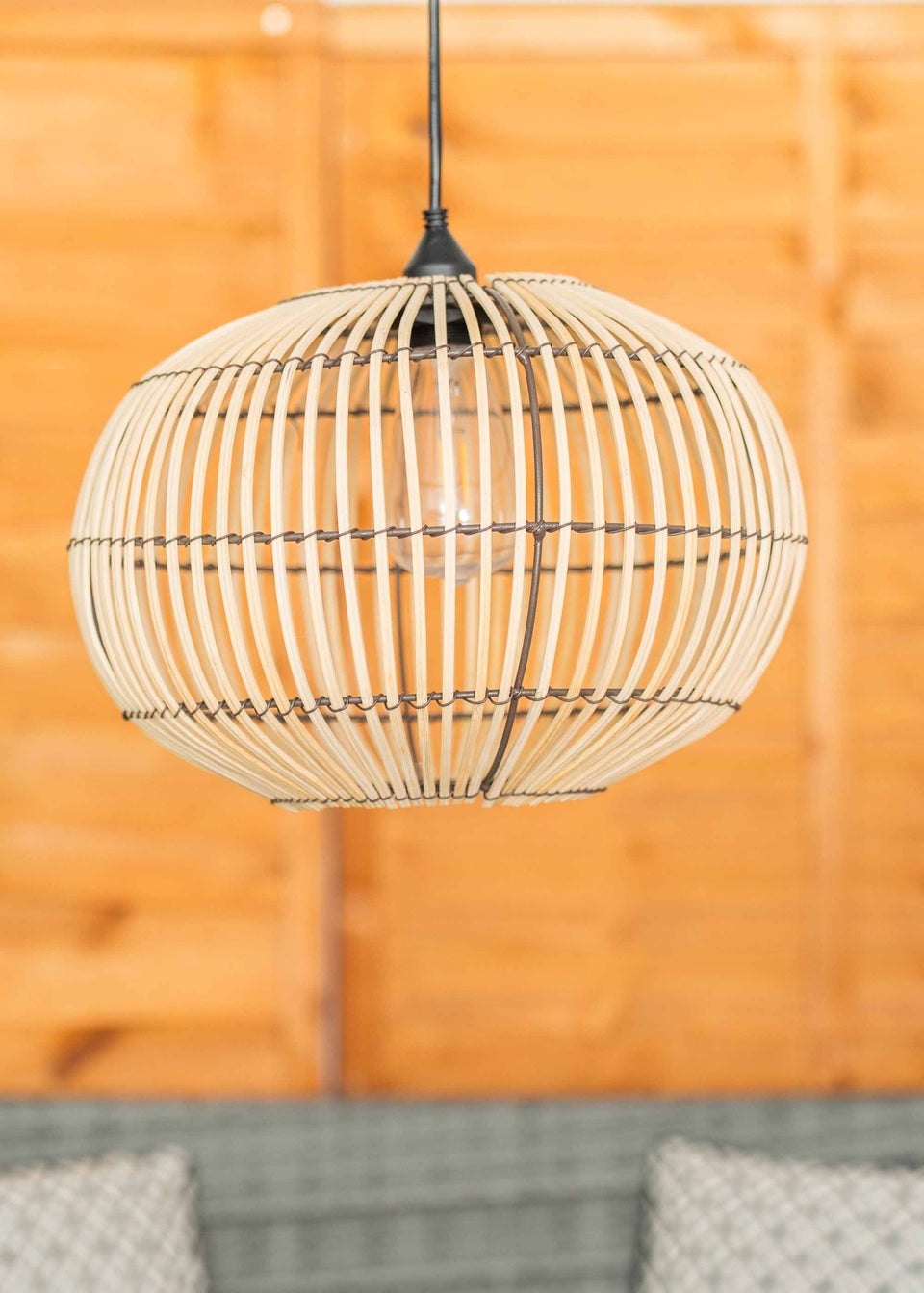 ValueLights Solar Bamboo Pendant Light With Integrated LED's  (110.5cm x 32cm x 32cm)