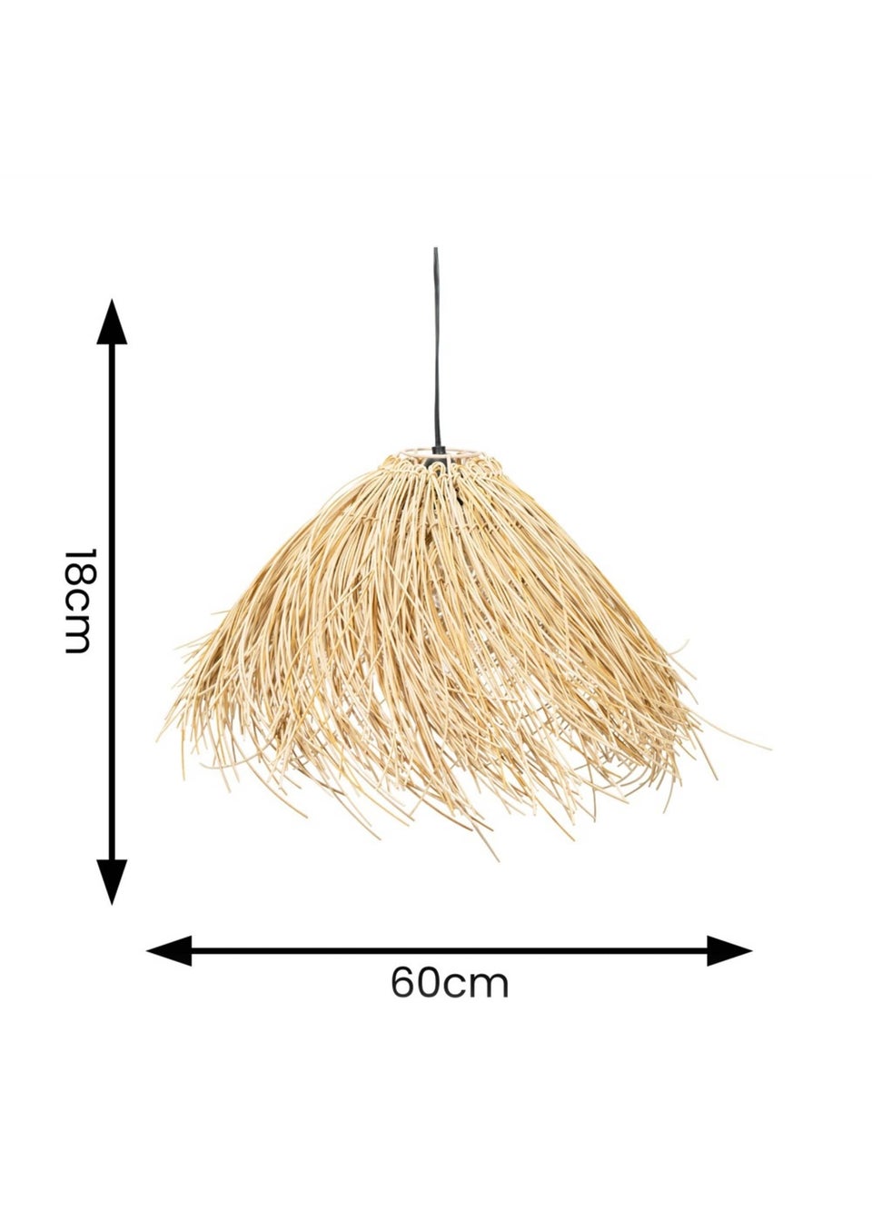 ValueLights Solar Natural Grass Outdoor Pendant Light With Integrated LED's (18cm x 60cm x 60cm)