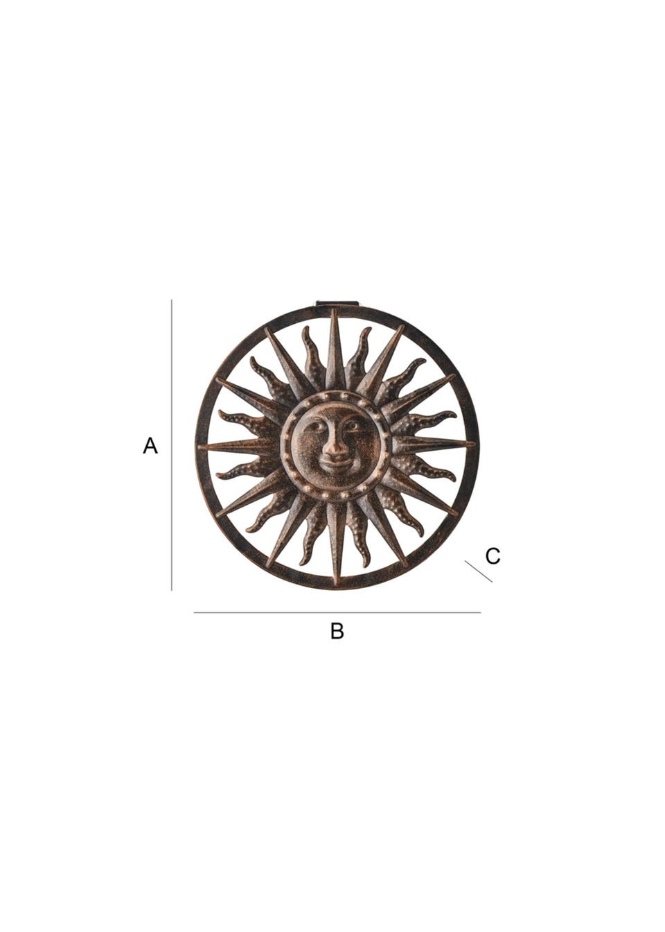 ValueLights Solar Bronze Sun Wall Light With Integrated LED's (35cm x 40cm x 40cm)