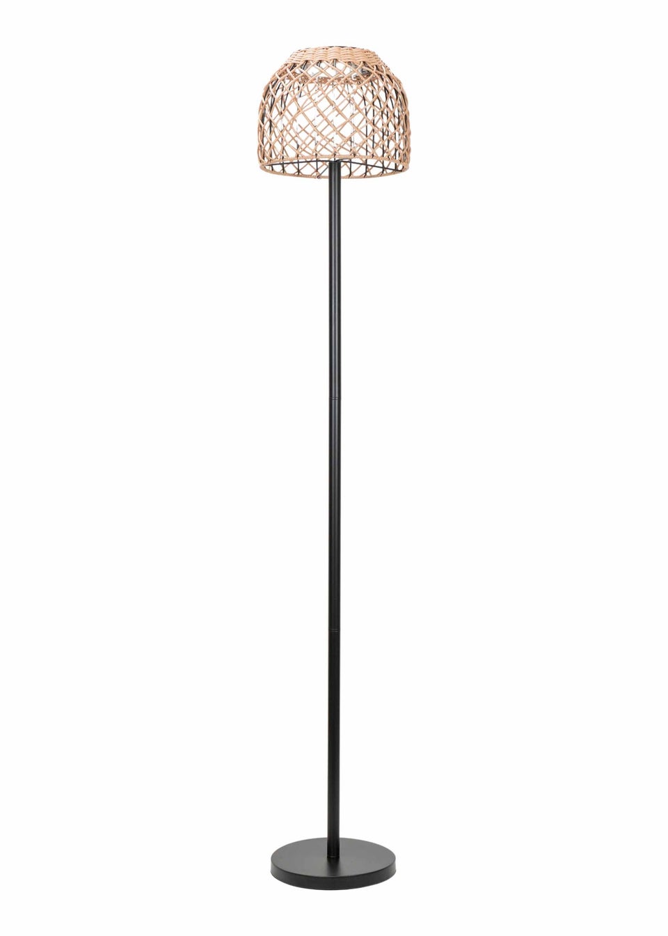 ValueLights Solar Outdoor Rattan Shade Floor Lamp With Integrated LED's
